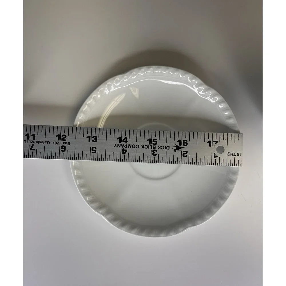Johnson Brothers Old English White Scalloped Edge Tea Cup‎ & Saucer NEW Flat Cup